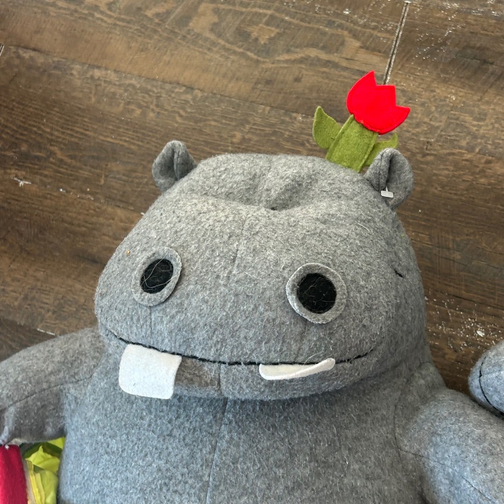 Vintage 1999 Crocodile Creek George and Martha Hippo Plush Set 20 inch Grey - Picture 2 of 7
